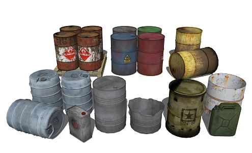 Industrial LOFT petrol barrel iron barrel oil barrel 3d model