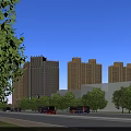 High Rise Residential Buildings Surrounded by Green Lawns Trees and Landscaped Areas