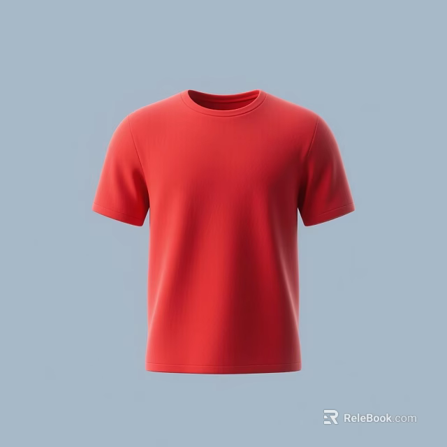 Red Short Sleeve T-Shirt Casual Comfortable Everyday Wear Soft Fabric Classic Design 3d model 