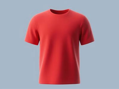 Red Short Sleeve T-Shirt Casual Comfortable Everyday Wear Soft Fabric Classic Design 3d model
