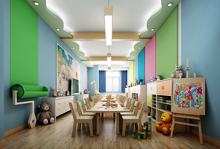 Nordic Kindergarten Art Room 3d model