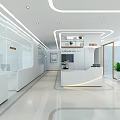 Modern Hospital Outpatient Clinic Interior Design With Reception Desk And Medical Facilities