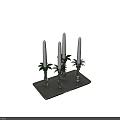 Home Decor Furniture With Transparent Glass Candle Holders White Candles Green Leaves On Light Tray