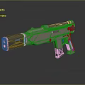 Futuristic Beige And Black Gun With Barrel Grip And Tactical Design Features