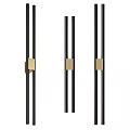 Modern Sleek Wall Mounted Sconces With Black Frame And Gold Decorative Accents