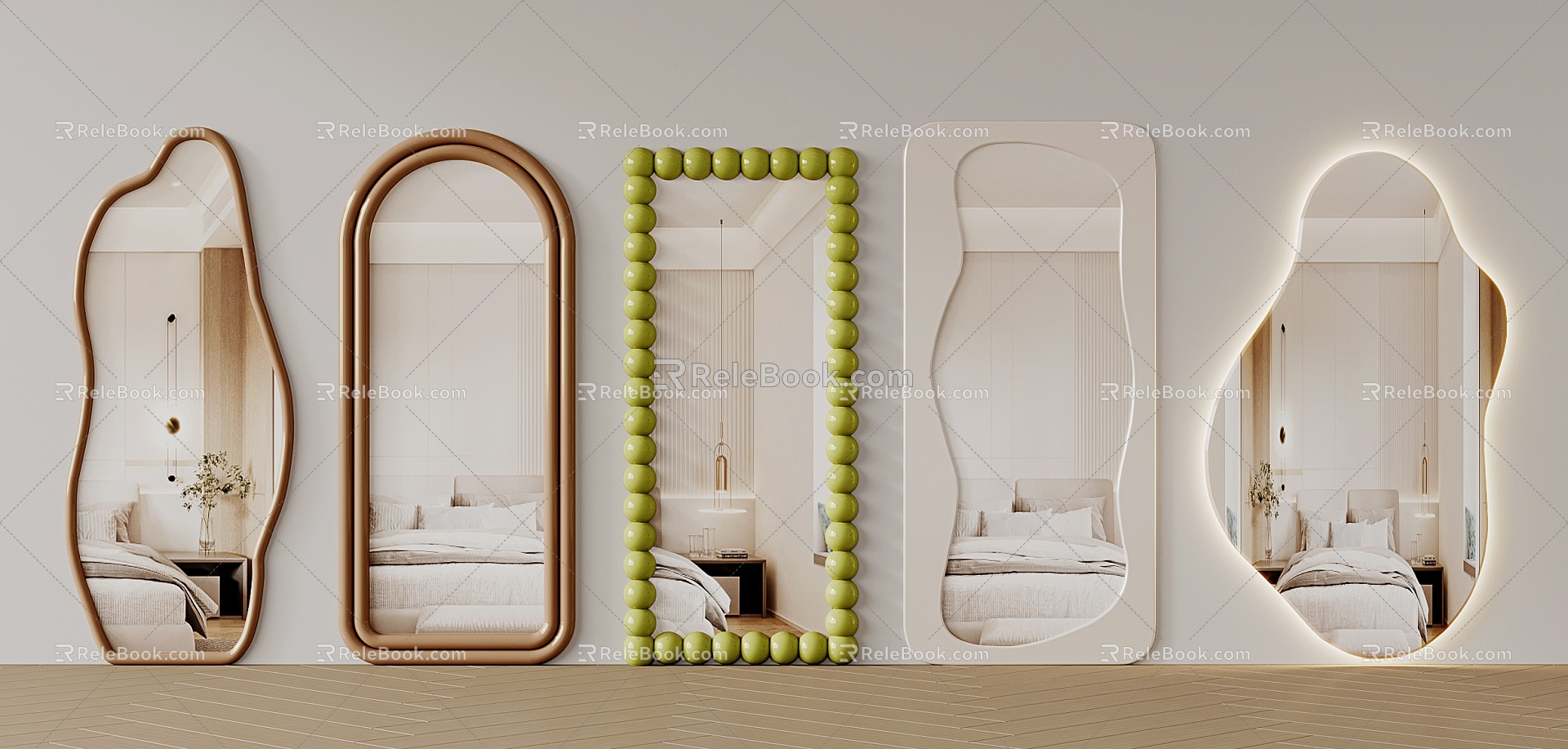 modern mirror full-length mirror floor mirror dressing mirror shaped mirror art mirror irregular mirror 3d model