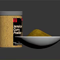Household Yellow Powder Storage Canister With White Bowl