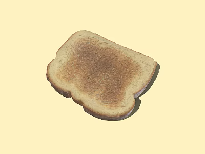 Crispy Brown Toast Slice With Baked Surface And Whole Grain Texture 3d model