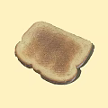 Crispy Brown Toast Slice With Baked Surface And Whole Grain Texture 3d model