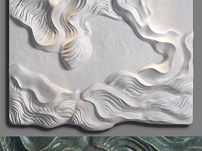 Modern Abstract Wall Decor With Wavy Relief Texture And 3D Artistic Design 3d model