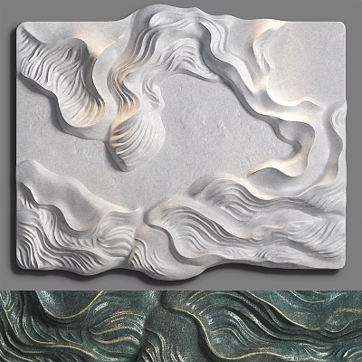 Modern Abstract Wall Decor With Wavy Relief Texture And 3D Artistic Design 3d model