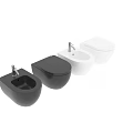 Modern Black and White Bathroom Set With Toilet And Sink