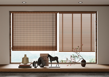 new bamboo curtain rolling curtain 3d model