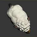 Cartoon Style Sheep With White Wool Brown Head And Black Legs Cute Design
