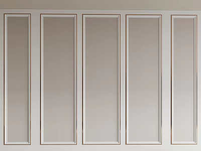 Simple Light Colored Wooden Wainscoting Panels For Home Interior Wall Decor 3d model