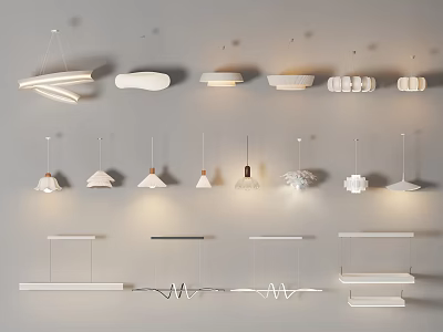 Modern Pendant Lights With Various Shapes And Hanging Designs For Interior Design 3d model