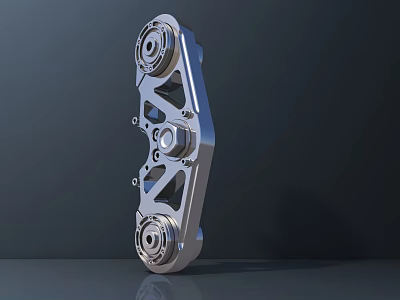 Smart Machine Metal Component Featuring Precision Mechanical Structure And Circular Design Elements 3d model