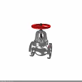 Industrial Silver Valve With Red Handle And Flange Connection Structure