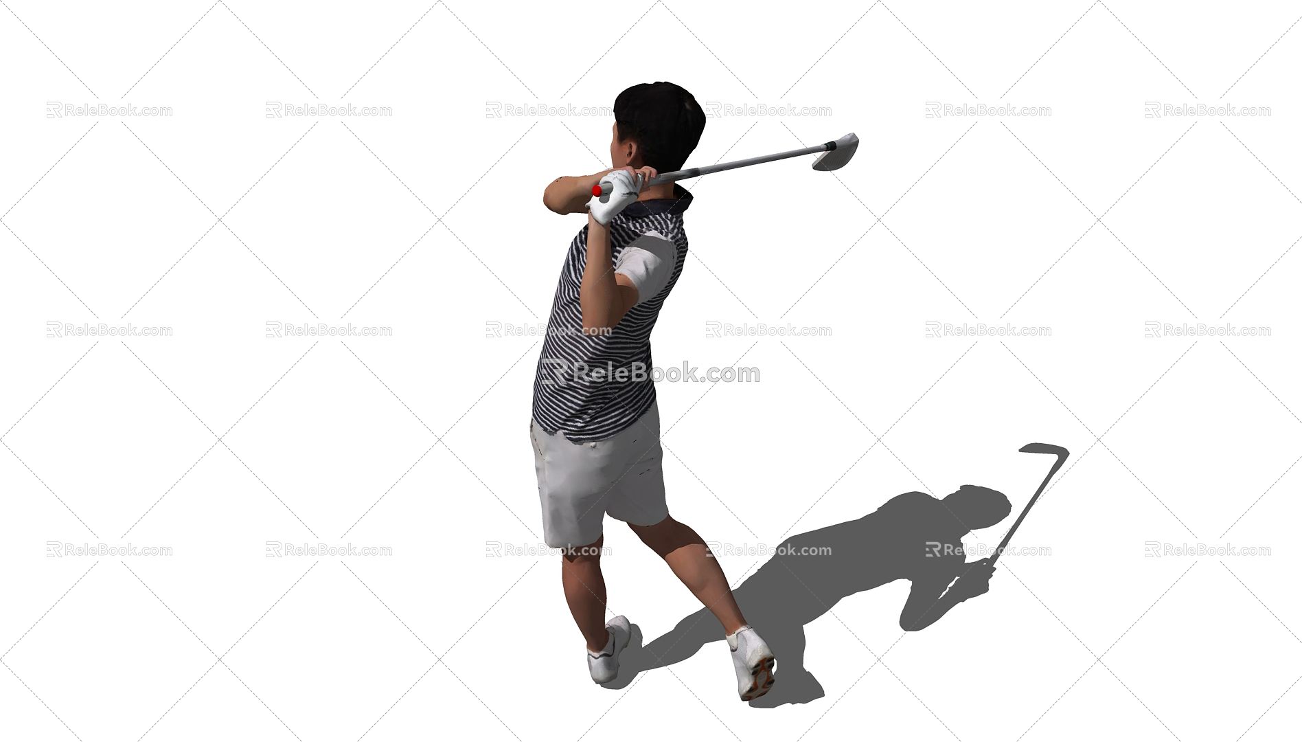 Modern Man Figure Asian Golf Men model