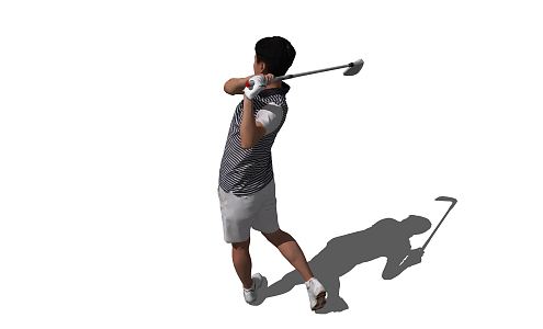 Modern Man Figure Asian Golf Men 3d model