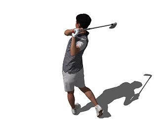 Modern Man Figure Asian Golf Men 3d model