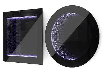 Commercial Equipment Square And Round Shapes With Purple Lighting Grid Pattern Design 3d model