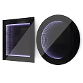 Commercial Equipment Square And Round Shapes With Purple Lighting Grid Pattern Design