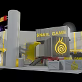 Snail Game Exhibition Booth Design With Logo And Decorative Structure Elements 3d model