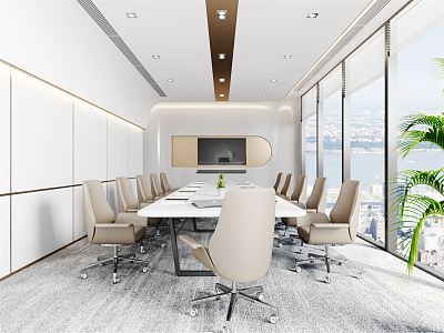 Modern Meeting Room Meeting Table and Chair 3d model