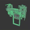 Gray Metal Industrial Machinery Component with Cylindrical Parts Support Frame and Platform