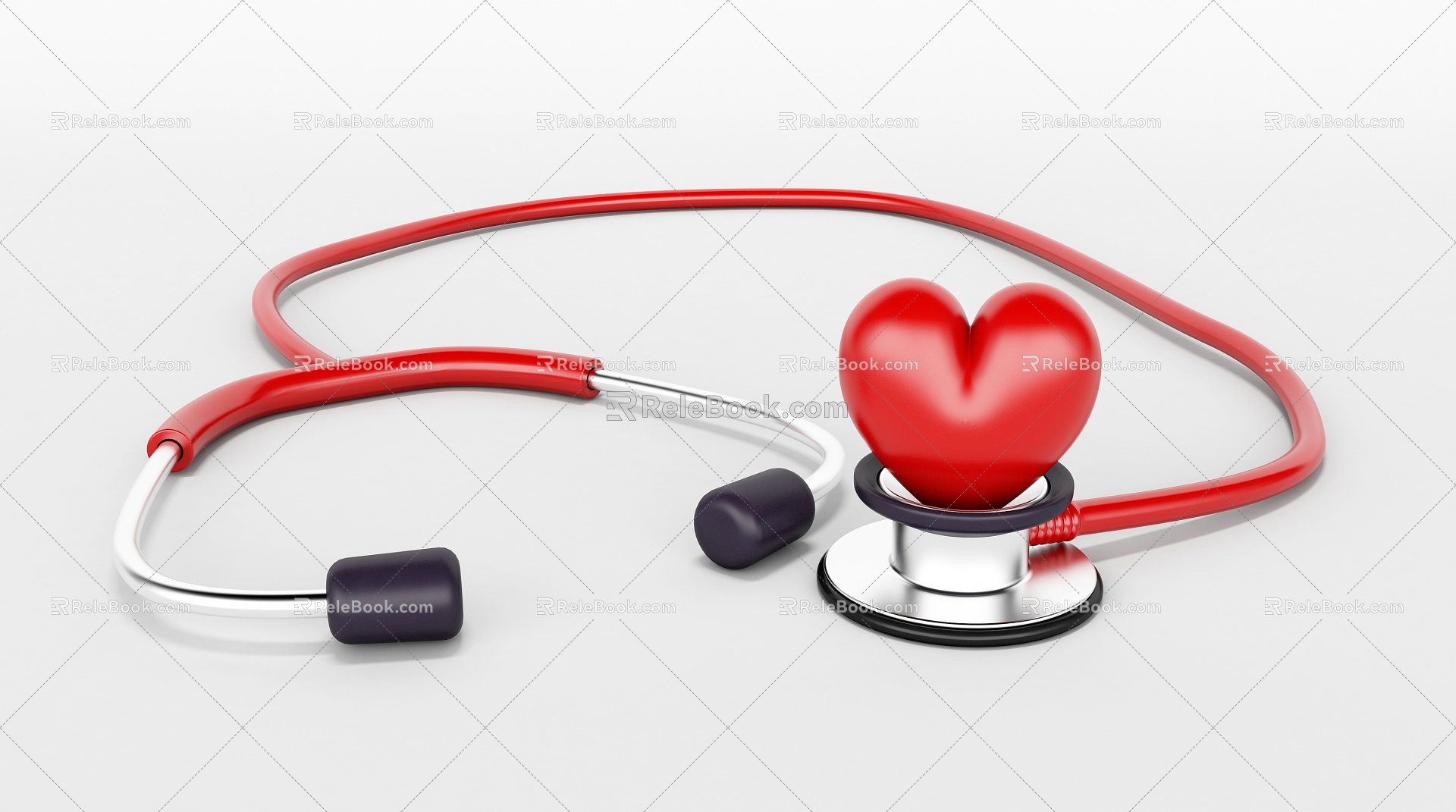 Modern stethoscope love stethoscope enterprise commercial 3d model