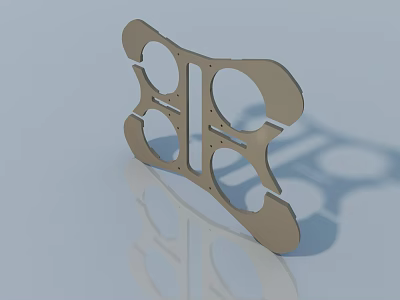 Swing Door Hardware with Circular Holes and Symmetric Metal Design for Home Use 3d model
