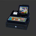 Modern Commercial POS System with Colorful Keypad Display Receipt Printer and Cash Drawer