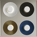 Modern Decorative Wall Lamps With White Black Gold Blue Radial Circular Design
