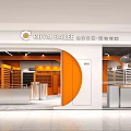 Royal Bailee Modern Store With Orange White Decor And Shoe Display Racks