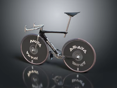 Sleek Black Racing Bicycle With Araya Wheels And Streamlined Frame Design 3d model