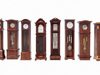 European Classical Floor Clock Vertical Pendulum Clock 3d model