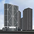 Modern High Rise Residential Buildings With Contemporary Design And Glass Facades
