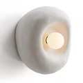 Abstract Wall Light With Irregular Shape Textured White Surface And Warm Round Bulb On Wall 3d model
