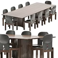 Modern Wooden Dining Table Set With Matching Chairs And Rectangular Top 3d model