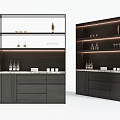 Modern Wine Cabinet Interior Design With Glass Shelves Wine Bottles And Glassware