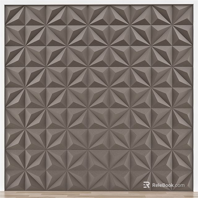 Modern Decorative Gray Textured Wall With 3D Geometric Pattern Design 3d model 