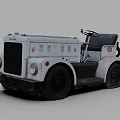 Vintage White Utility Vehicle with Open Design Black Tires and Front Grille
