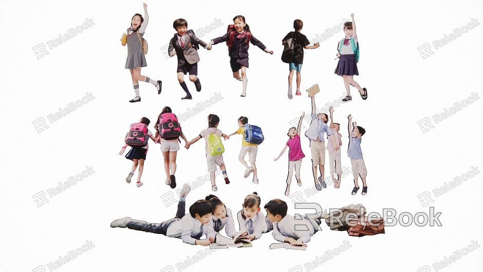 2D Primary School Students model