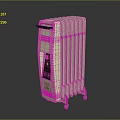 White Portable Electric Radiator With Wheels Black Control Panel And Red Label