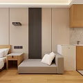 Bright Cozy Modern Hotel Guest Room With King Size Bed And City View Window