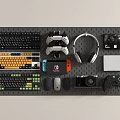 Digital combination computer keyboard game machine hole board 3d model