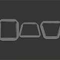 Industrial Metal Equipment Component Rings In Three Different Geometric Shapes