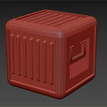 Black Cargo Box With THIS SIDE UP Label Striped Design And Ventilation Slots 3d model