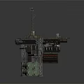 Industrial Metal Platform Structure With Steel Supports And Control Cabinet